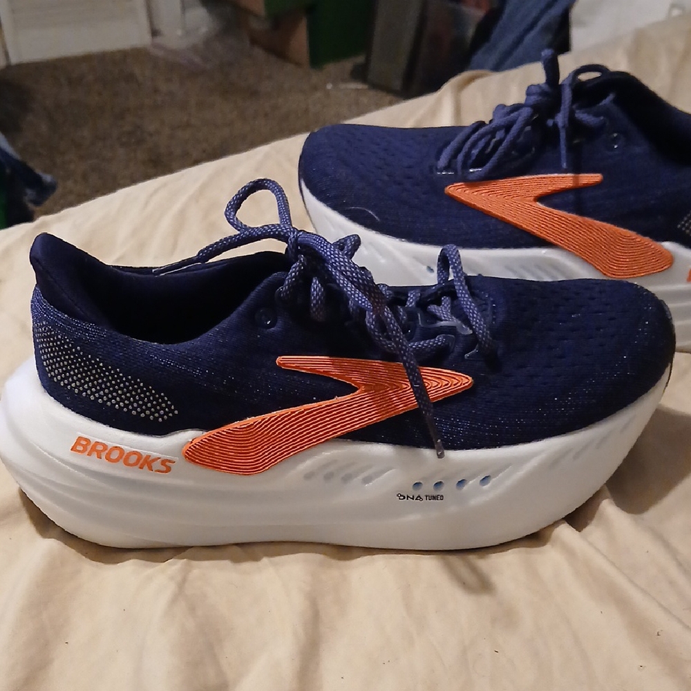 Brooks Navy and Orange Athletic Shoes